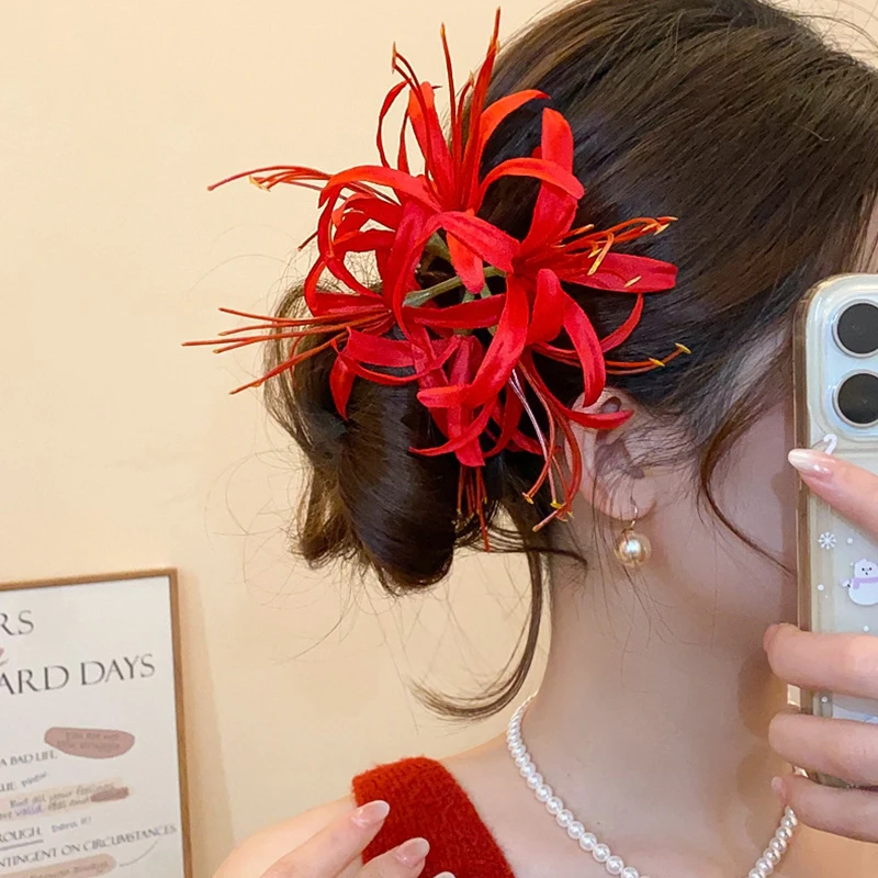 Super Delicate Flower Hair Clip Seaside Atmosphere Clip Photo Hair Accessories Duckbill Clip Lily Hairpins Side Clips
