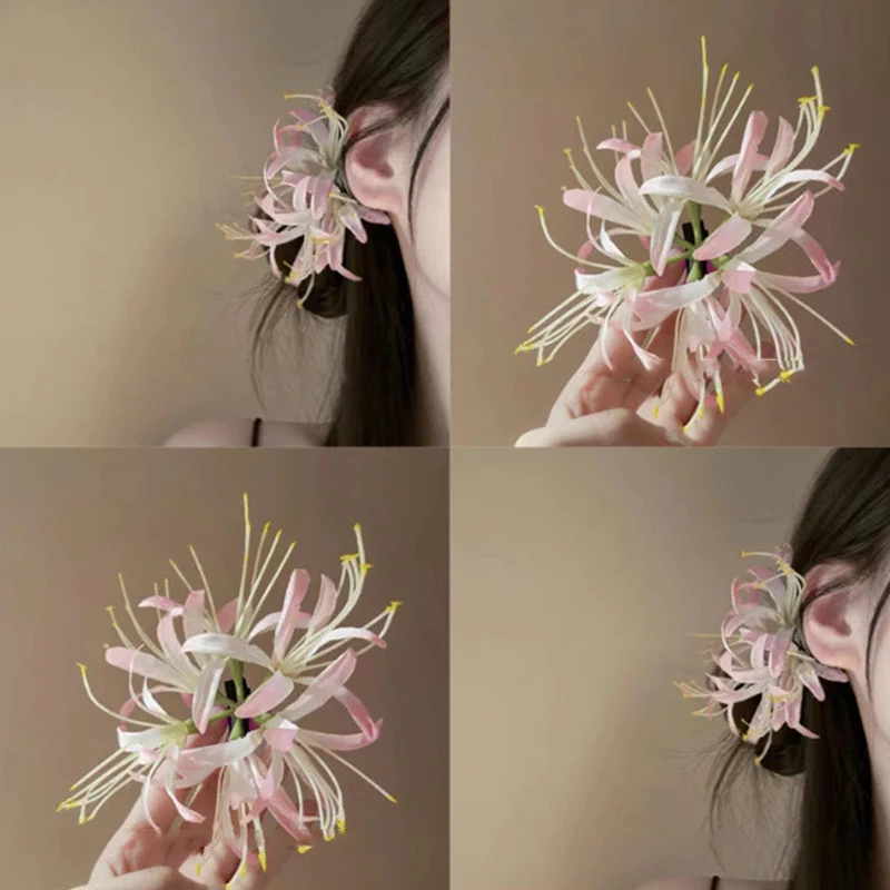 Super Delicate Flower Hair Clip Seaside Atmosphere Clip Photo Hair Accessories Duckbill Clip Lily Hairpins Side Clips