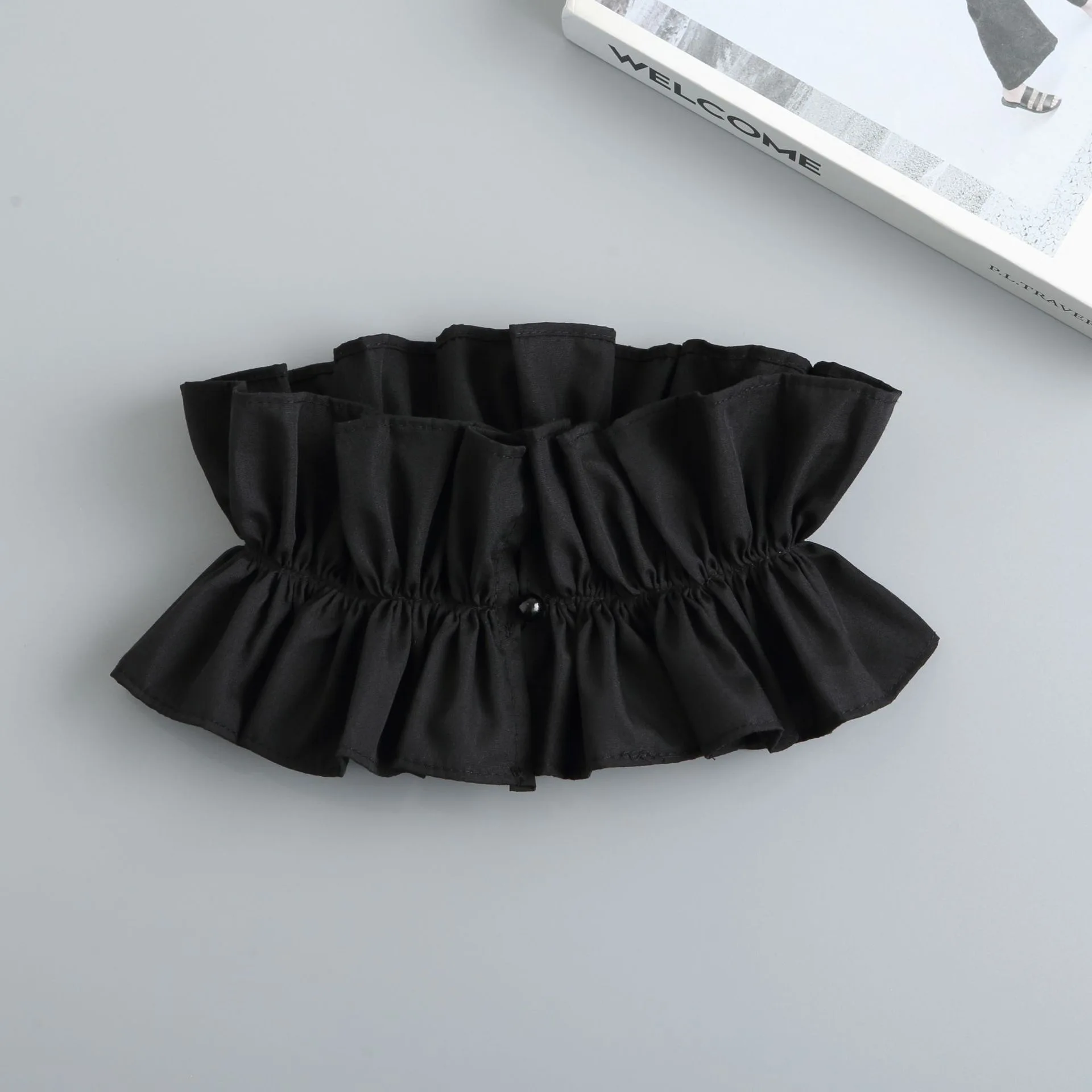 Women's Solid Colour Black White Vertical Cotton Fake Collar Ruffled Neck Collar Fashion Lace False Collar Four Seasons