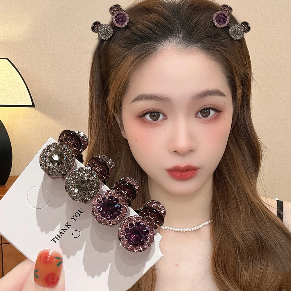 1Pc Mini Round Rhinestone Hair Claw Retro Zircon Women Girls Claw Clip Small Hairpins Hair Crabs Girls Hair Accessories Jewelry
