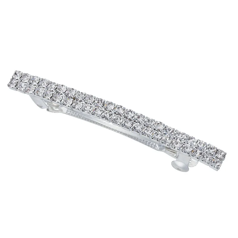 European and American new rhinestone spring clamp rhinestone disc hair luxury high-end spring ponytail clip