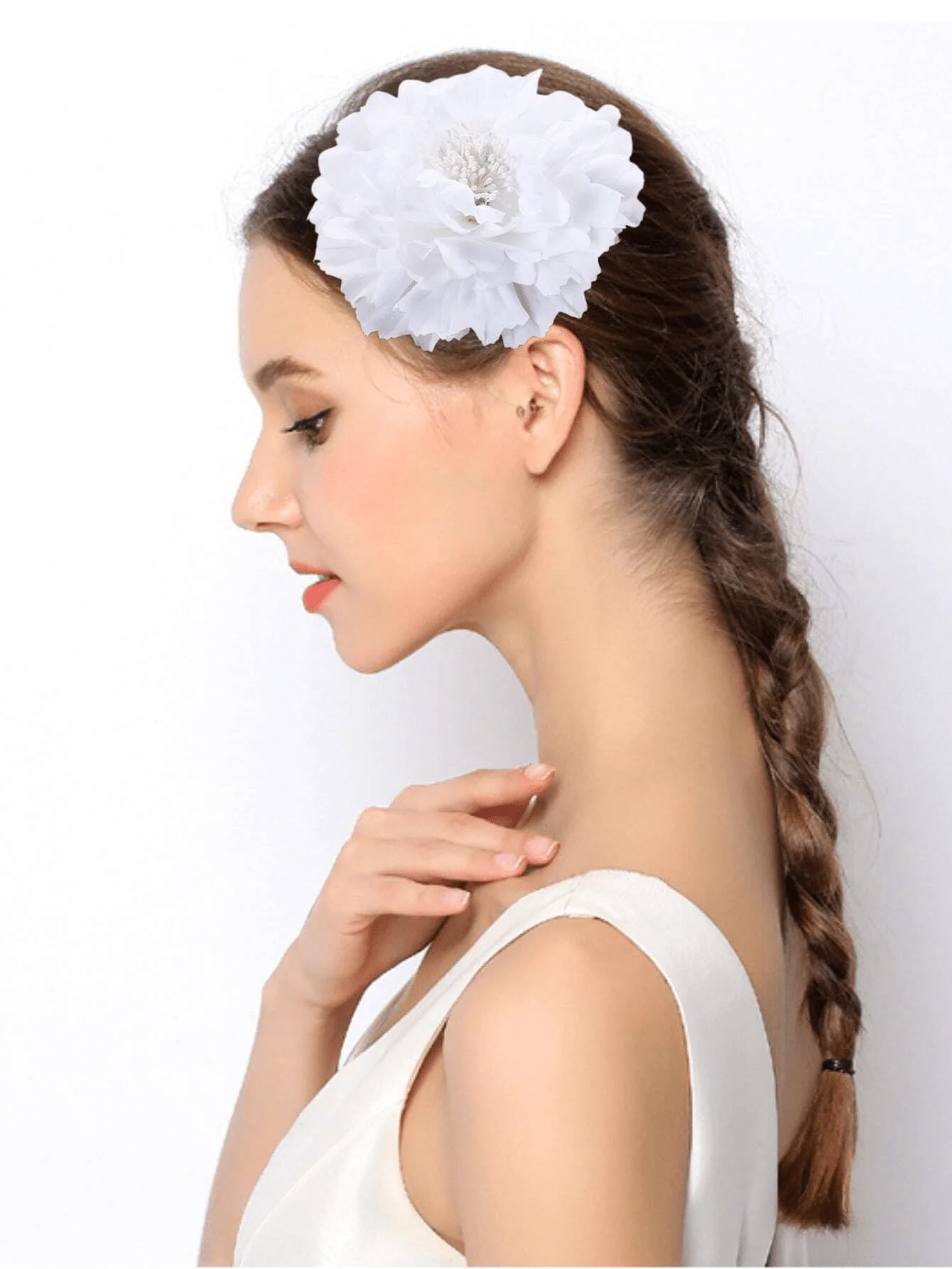 Fashion Peony Flower Women Hair Clip DIY Straw Hat Accessories Beach Holiday Bohemia Emulation Girl Hair Barrettes Headband