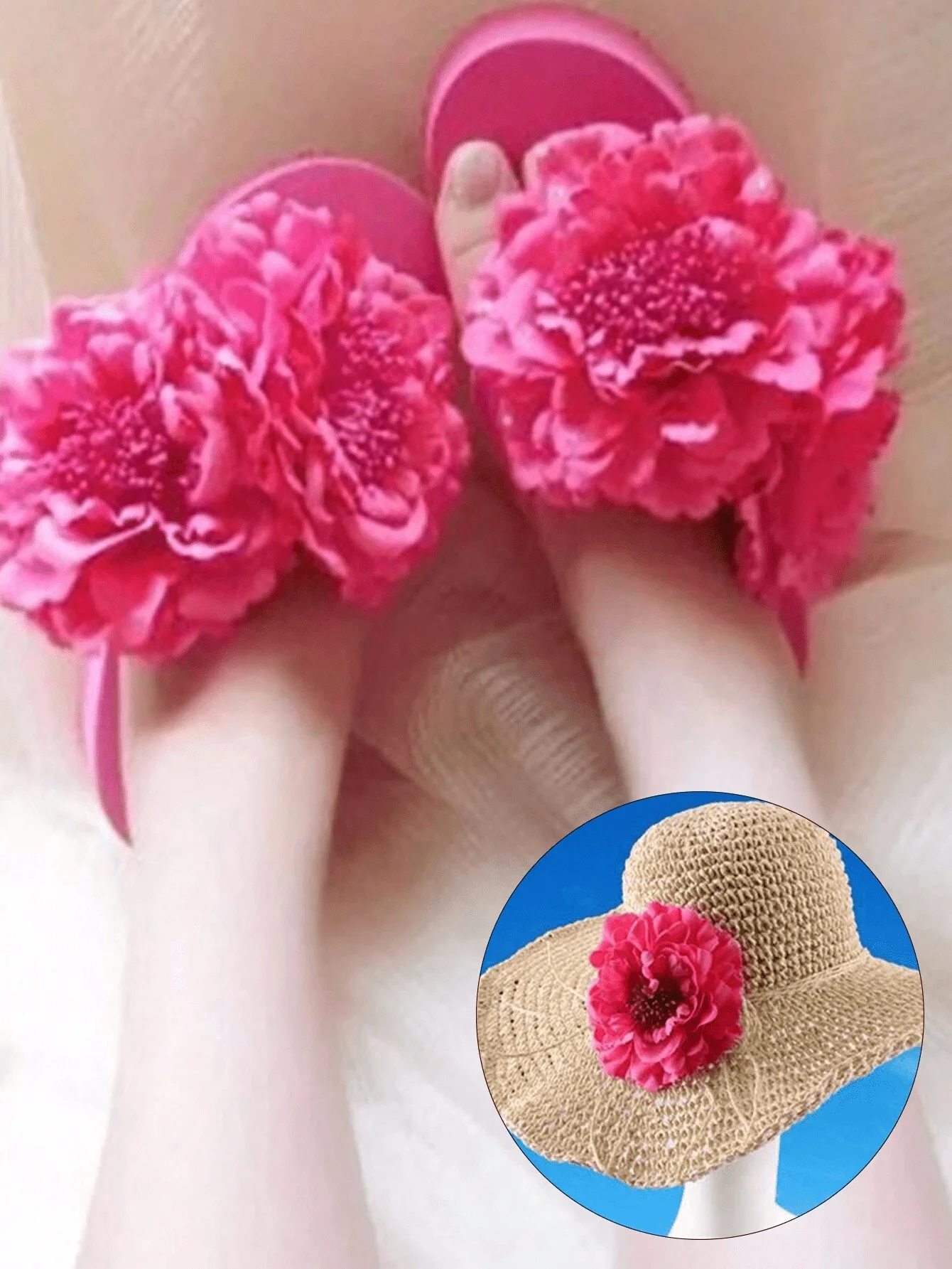 Fashion Peony Flower Women Hair Clip DIY Straw Hat Accessories Beach Holiday Bohemia Emulation Girl Hair Barrettes Headband