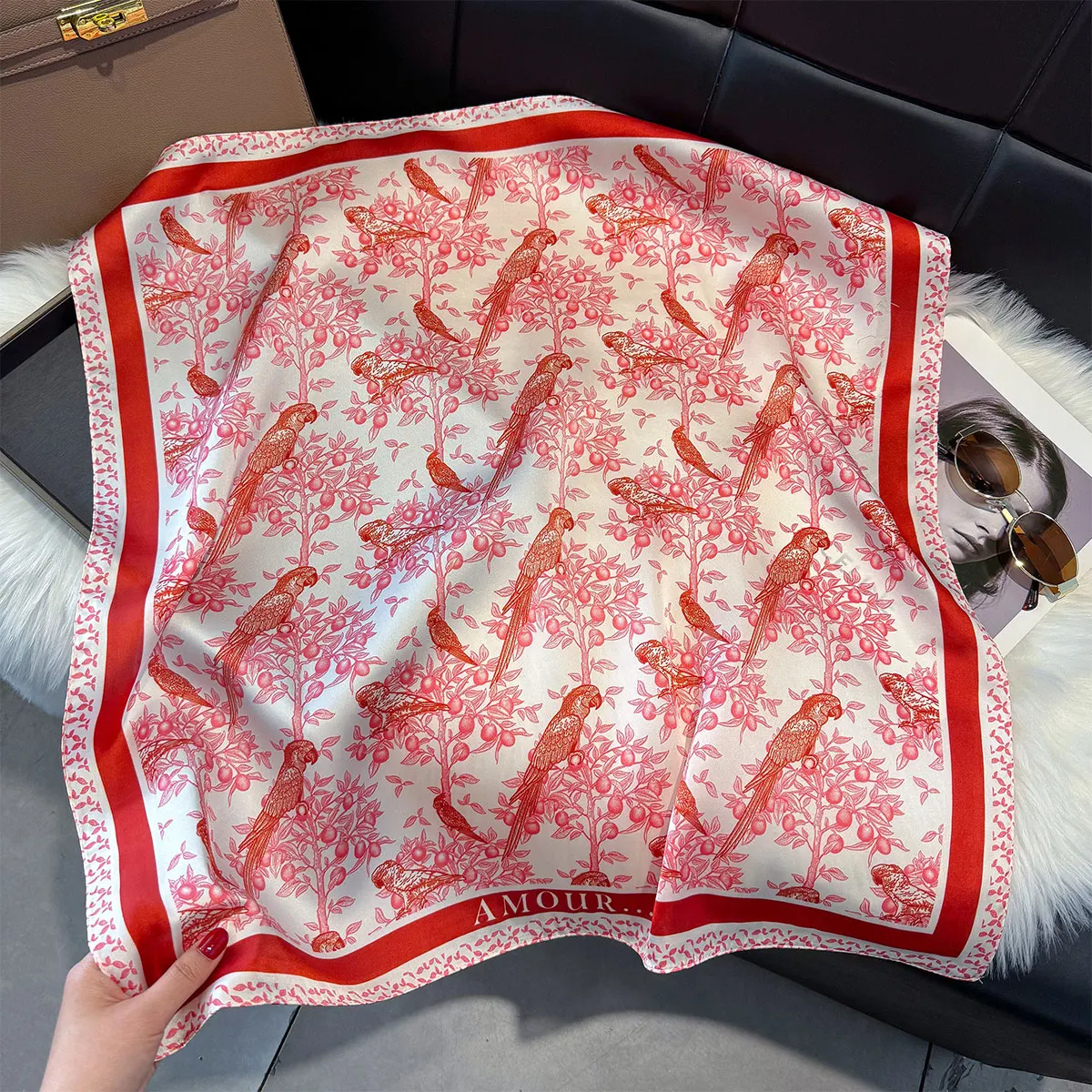 NEW Paisley Silk Square Scarf Women Satin Shawl Wrap Hijab Female Hair Band Wrist Luxury Headkerchief 70*70cm Echarpe Bandana