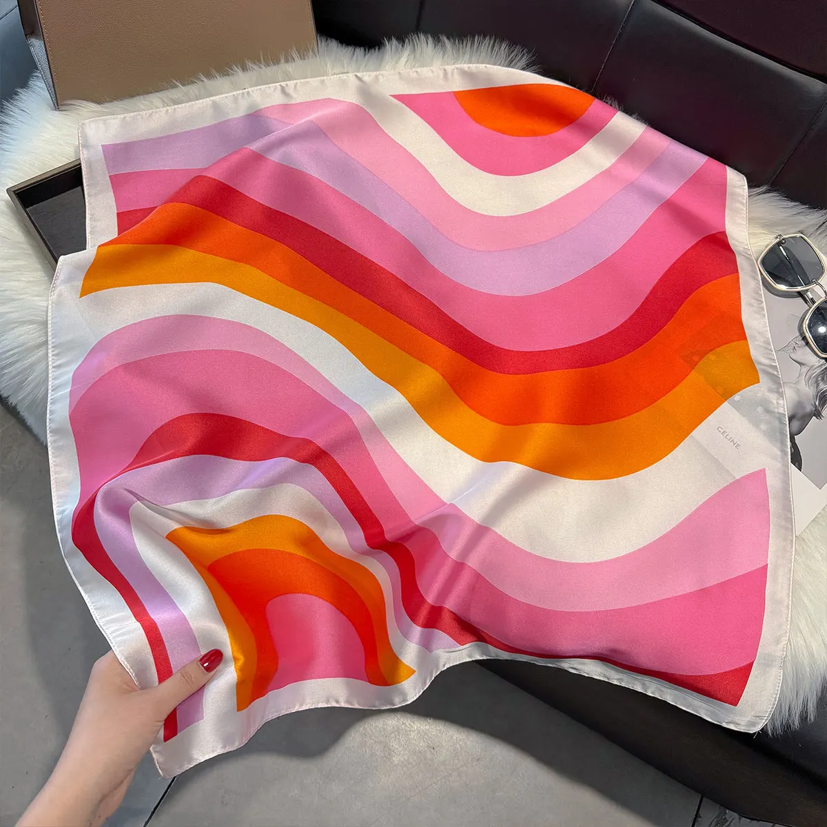 NEW Paisley Silk Square Scarf Women Satin Shawl Wrap Hijab Female Hair Band Wrist Luxury Headkerchief 70*70cm Echarpe Bandana