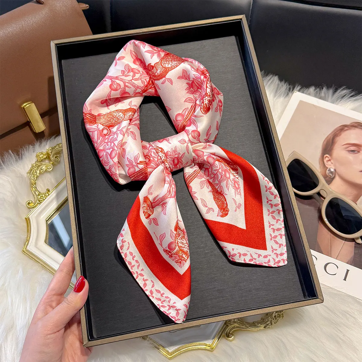 NEW Paisley Silk Square Scarf Women Satin Shawl Wrap Hijab Female Hair Band Wrist Luxury Headkerchief 70*70cm Echarpe Bandana