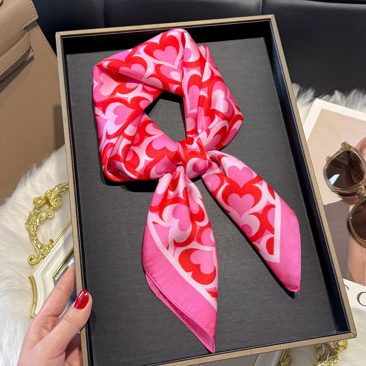 NEW Paisley Silk Square Scarf Women Satin Shawl Wrap Hijab Female Hair Band Wrist Luxury Headkerchief 70*70cm Echarpe Bandana