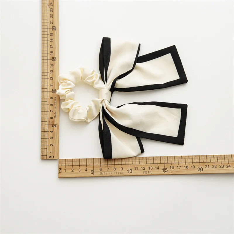 1Pc Fashion Solid Bow Ribbon Tassel Hair Scrunchies Elastic Hair Bands For Women Hair Tie Party Ponytail Ribbon Hair Accessories