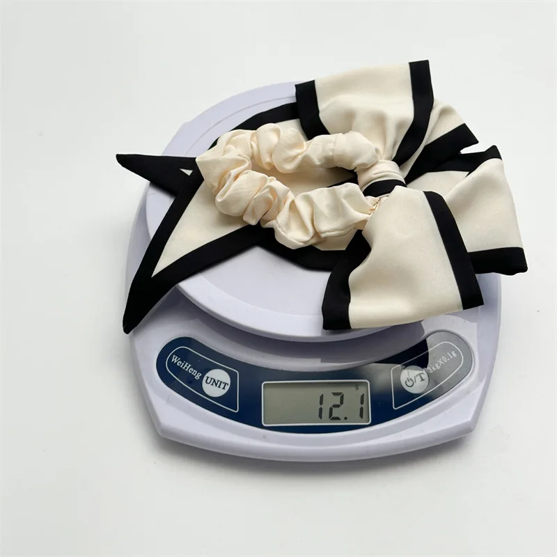 1Pc Fashion Solid Bow Ribbon Tassel Hair Scrunchies Elastic Hair Bands For Women Hair Tie Party Ponytail Ribbon Hair Accessories
