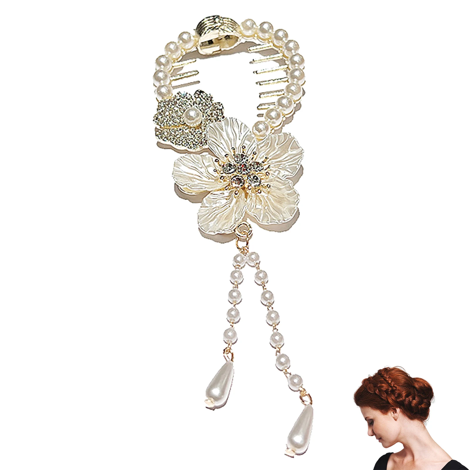 Women's Tassel Diamond Hair Clip Exquisite Glitter Maruko Headband Hair Claw Clip Elegant hair accessory For Girlfriend Wife