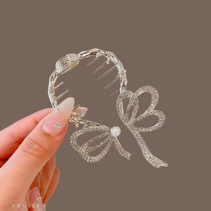 Women's Tassel Diamond Hair Clip Exquisite Glitter Maruko Headband Hair Claw Clip Elegant hair accessory For Girlfriend Wife