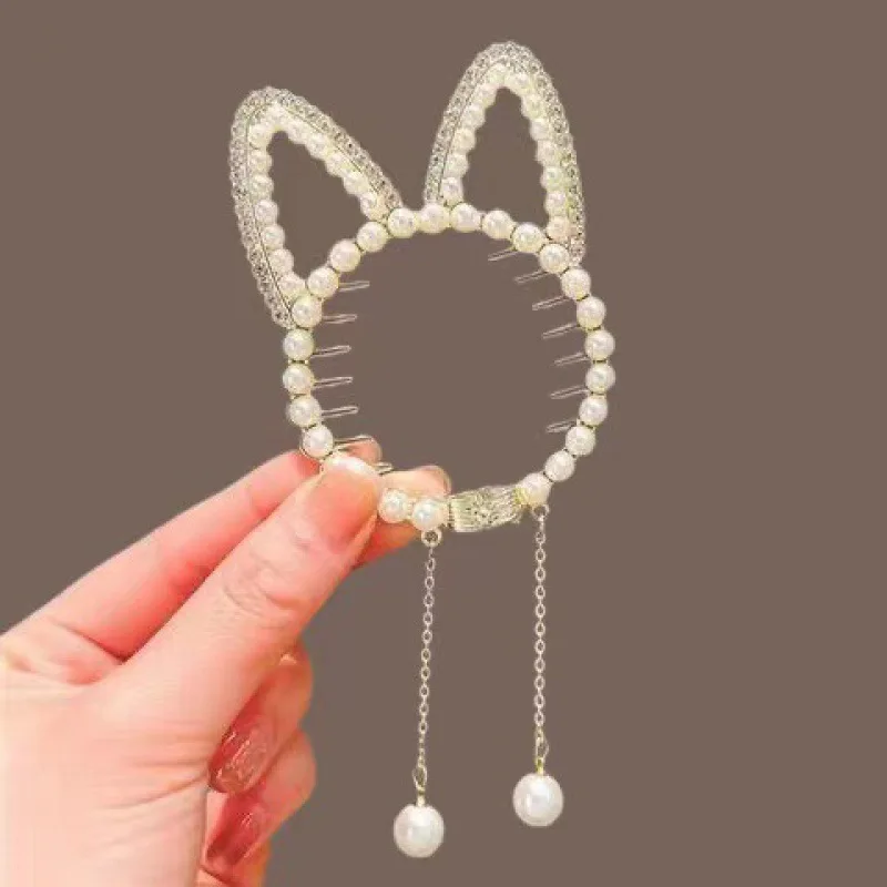Women's Tassel Diamond Hair Clip Exquisite Glitter Maruko Headband Hair Claw Clip Elegant hair accessory For Girlfriend Wife