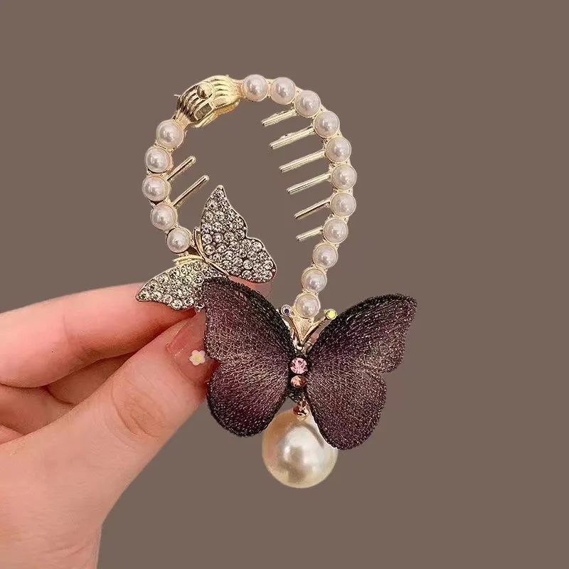 Women's Tassel Diamond Hair Clip Exquisite Glitter Maruko Headband Hair Claw Clip Elegant hair accessory For Girlfriend Wife