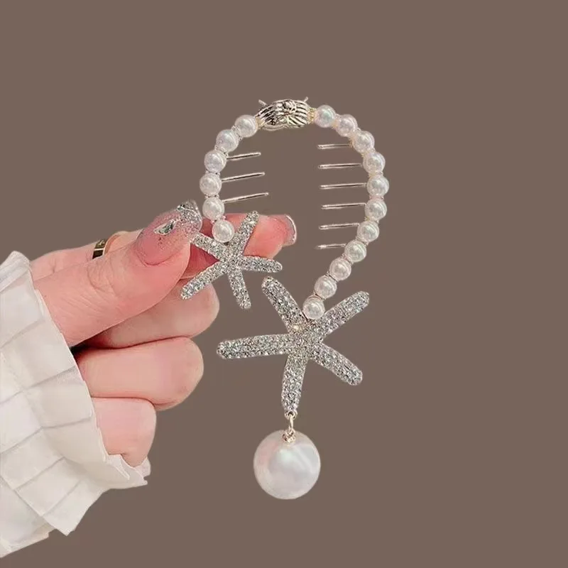 Women's Tassel Diamond Hair Clip Exquisite Glitter Maruko Headband Hair Claw Clip Elegant hair accessory For Girlfriend Wife