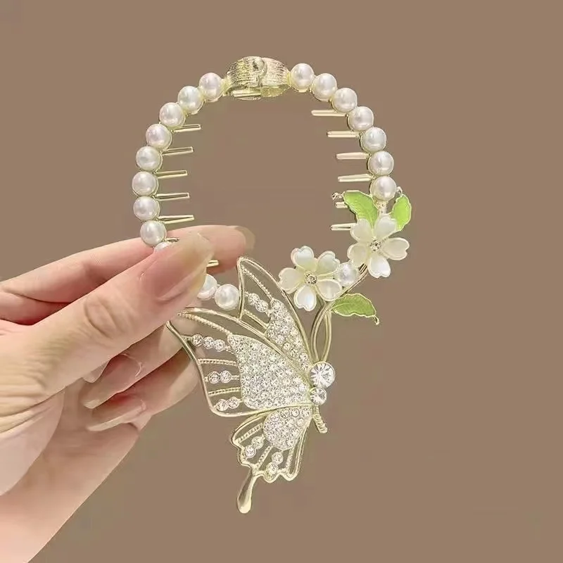 Women's Tassel Diamond Hair Clip Exquisite Glitter Maruko Headband Hair Claw Clip Elegant hair accessory For Girlfriend Wife