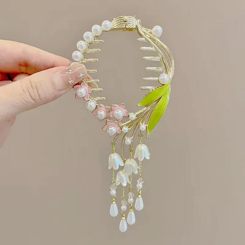 Women's Tassel Diamond Hair Clip Exquisite Glitter Maruko Headband Hair Claw Clip Elegant hair accessory For Girlfriend Wife