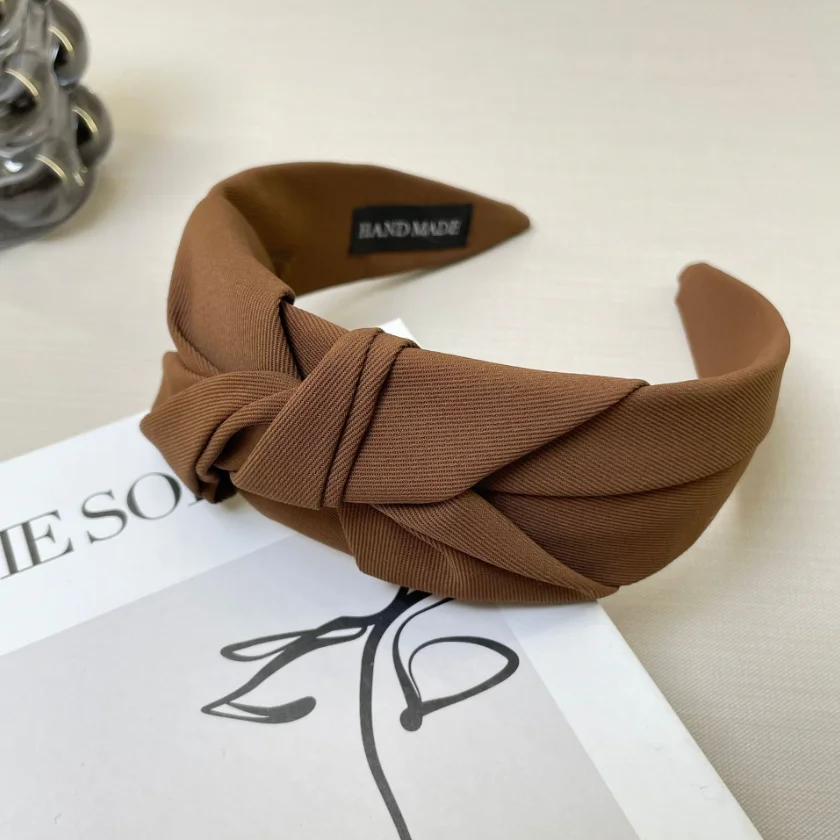 Solid Color Knotted Headband For Women Soft Fabric Wide Hairband Fashion Turban Hair Hoop Girls Daily Hair Accessories