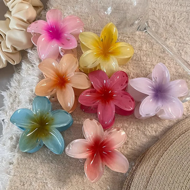 New Hawaiian Gradient hair Clips Women hair Claws Shark Vacation Beach Style Hairpins Hair Accessories