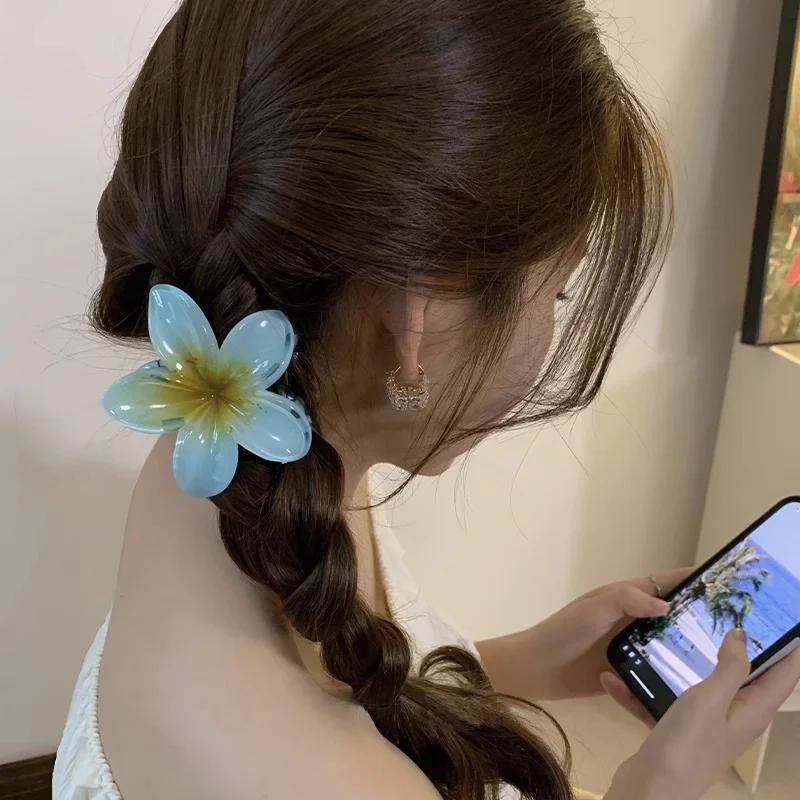 New Hawaiian Gradient hair Clips Women hair Claws Shark Vacation Beach Style Hairpins Hair Accessories