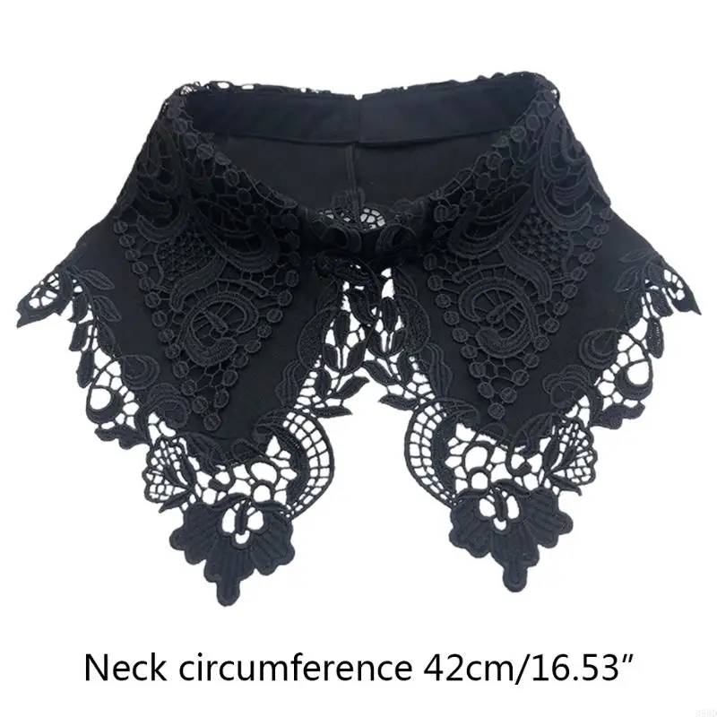 652F Polyester Women Detachable Fake Collar False Half Shirt Blouse for Womens Girls Clothing Accessories
