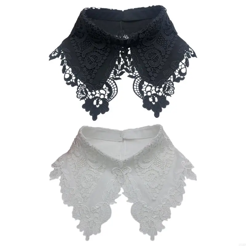 652F Polyester Women Detachable Fake Collar False Half Shirt Blouse for Womens Girls Clothing Accessories