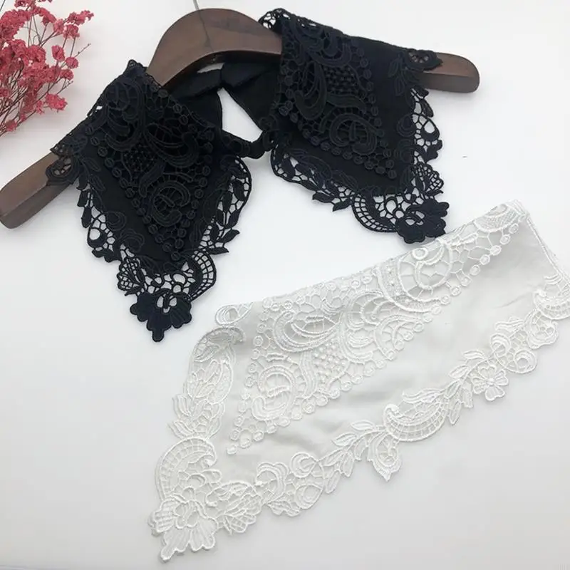 652F Polyester Women Detachable Fake Collar False Half Shirt Blouse for Womens Girls Clothing Accessories