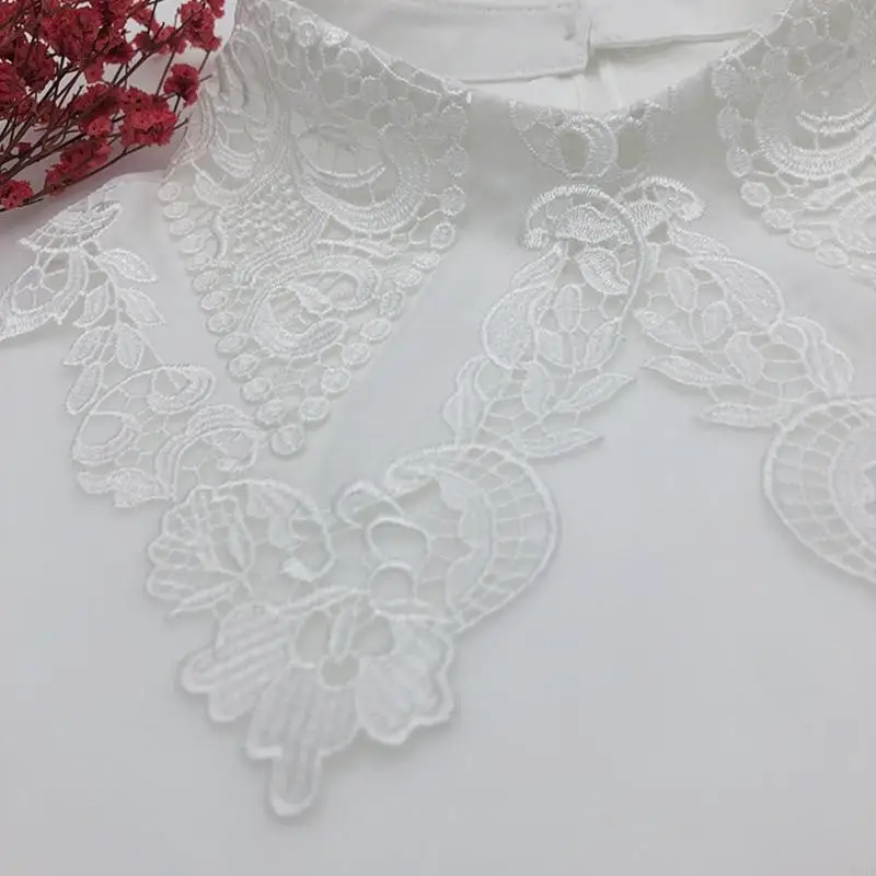 652F Polyester Women Detachable Fake Collar False Half Shirt Blouse for Womens Girls Clothing Accessories