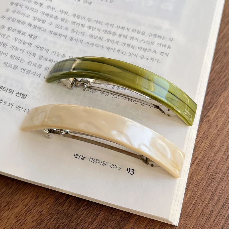 French minimalist temperament~High quality spring clip curved ponytail clip from South Korea France