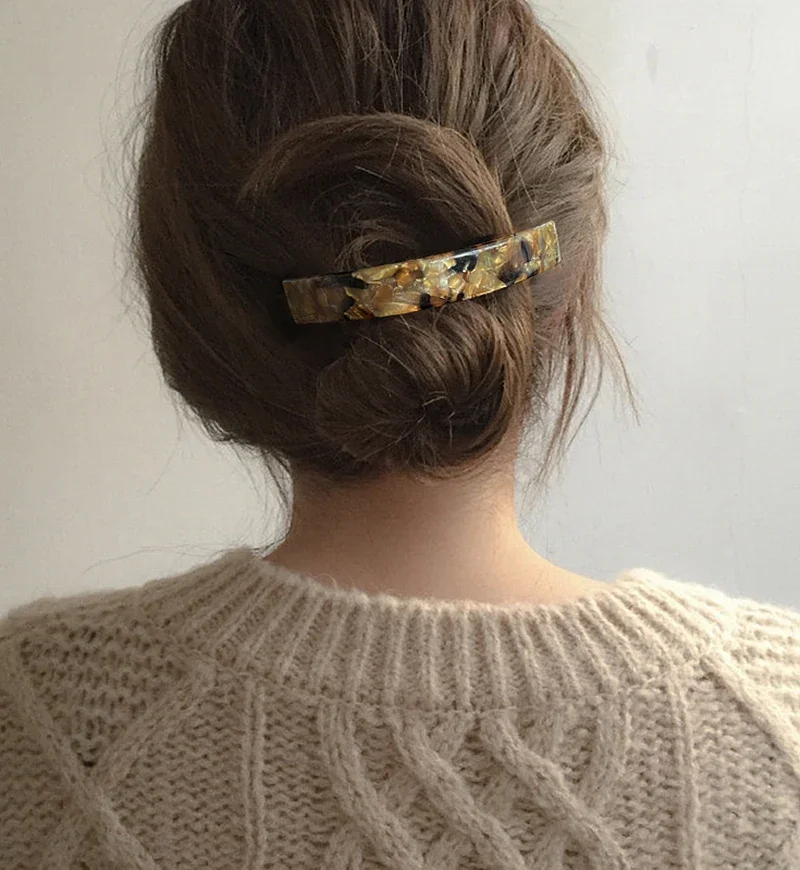French minimalist temperament~High quality spring clip curved ponytail clip from South Korea France