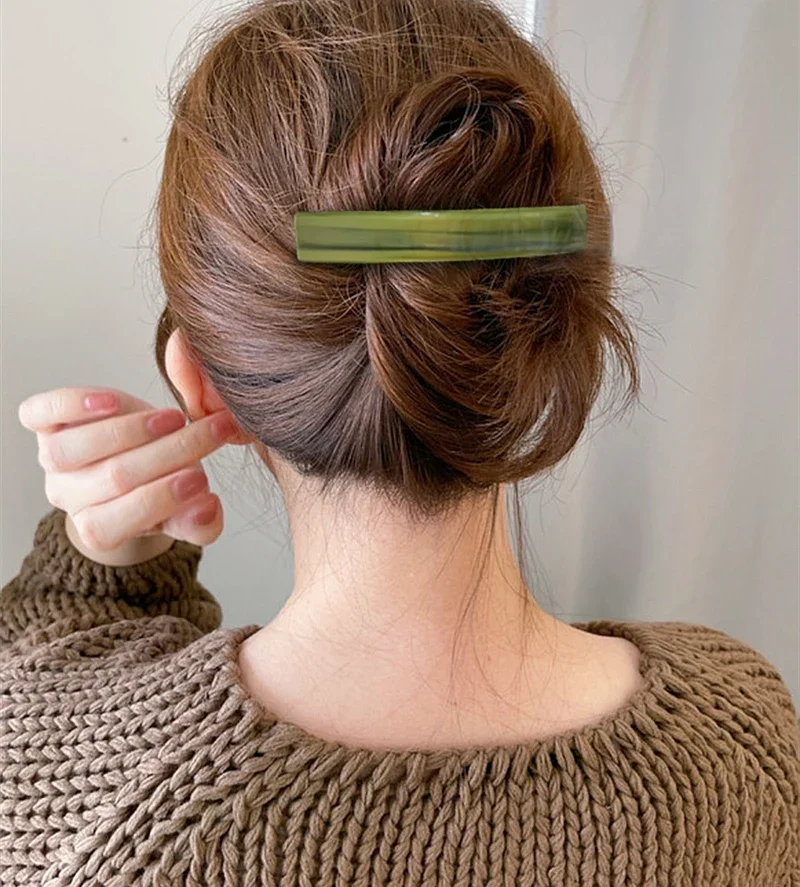 French minimalist temperament~High quality spring clip curved ponytail clip from South Korea France