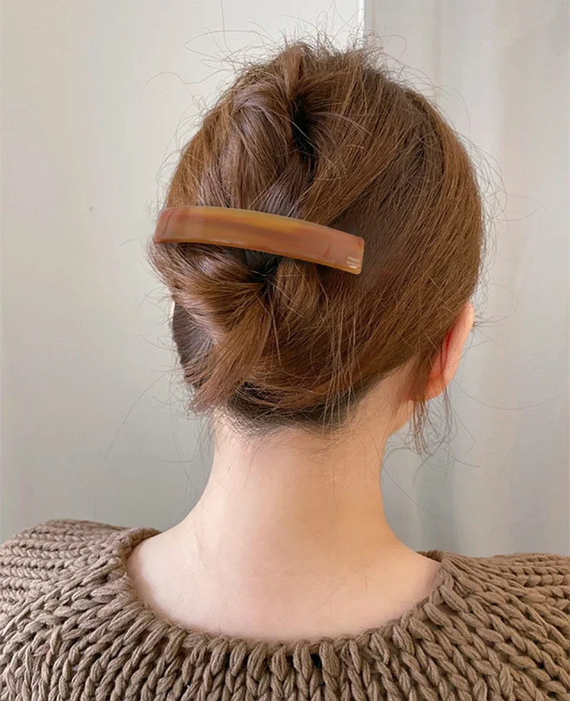 French minimalist temperament~High quality spring clip curved ponytail clip from South Korea France