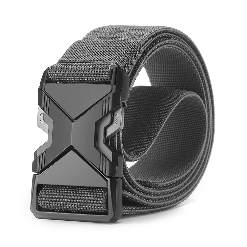 New Fashionable Men's Automatic Buckle Canvas Belt for Casual Pants Father's Day Gift Belt