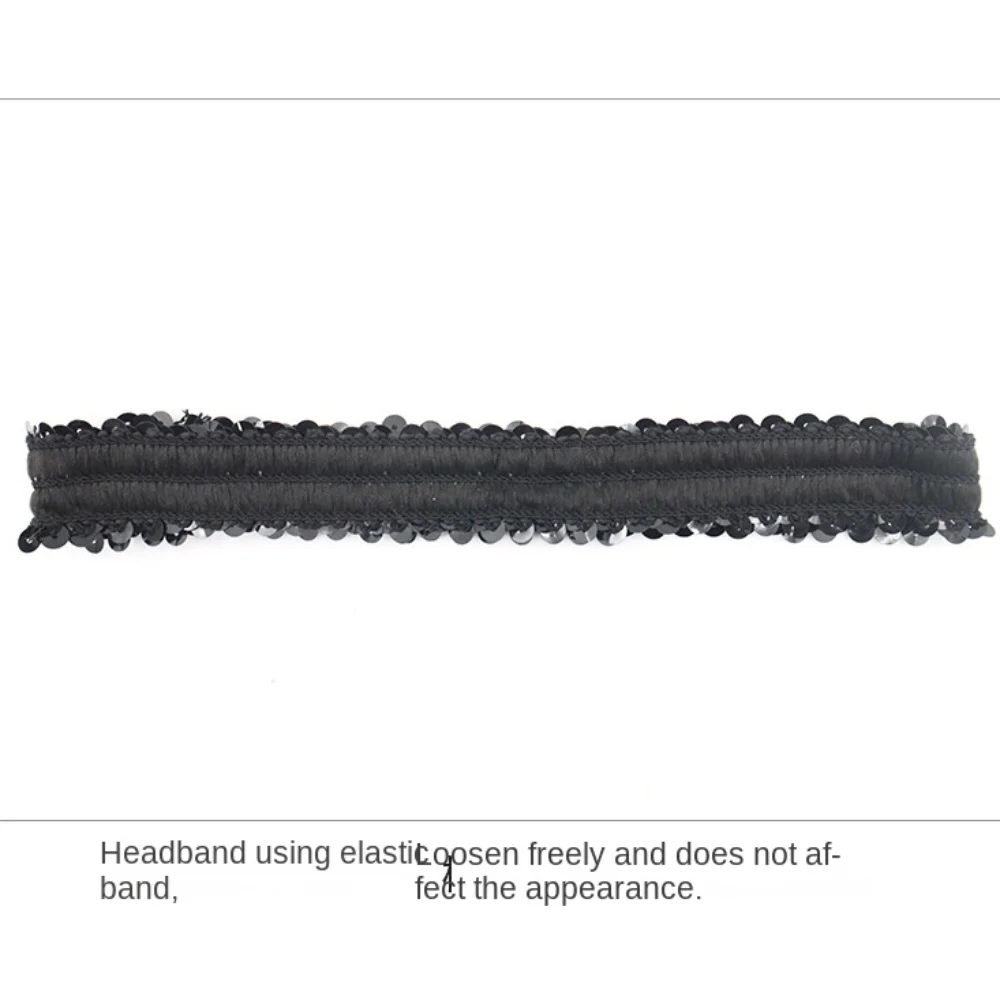 Indian Sequins Sequin Headband Headwear Hair Accessories Glitter Hairband Costume Women Fashion Elastic Hairbow Party Gift