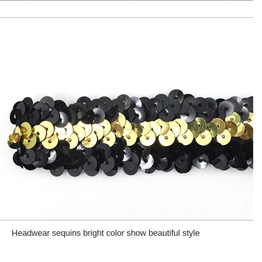 Indian Sequins Sequin Headband Headwear Hair Accessories Glitter Hairband Costume Women Fashion Elastic Hairbow Party Gift
