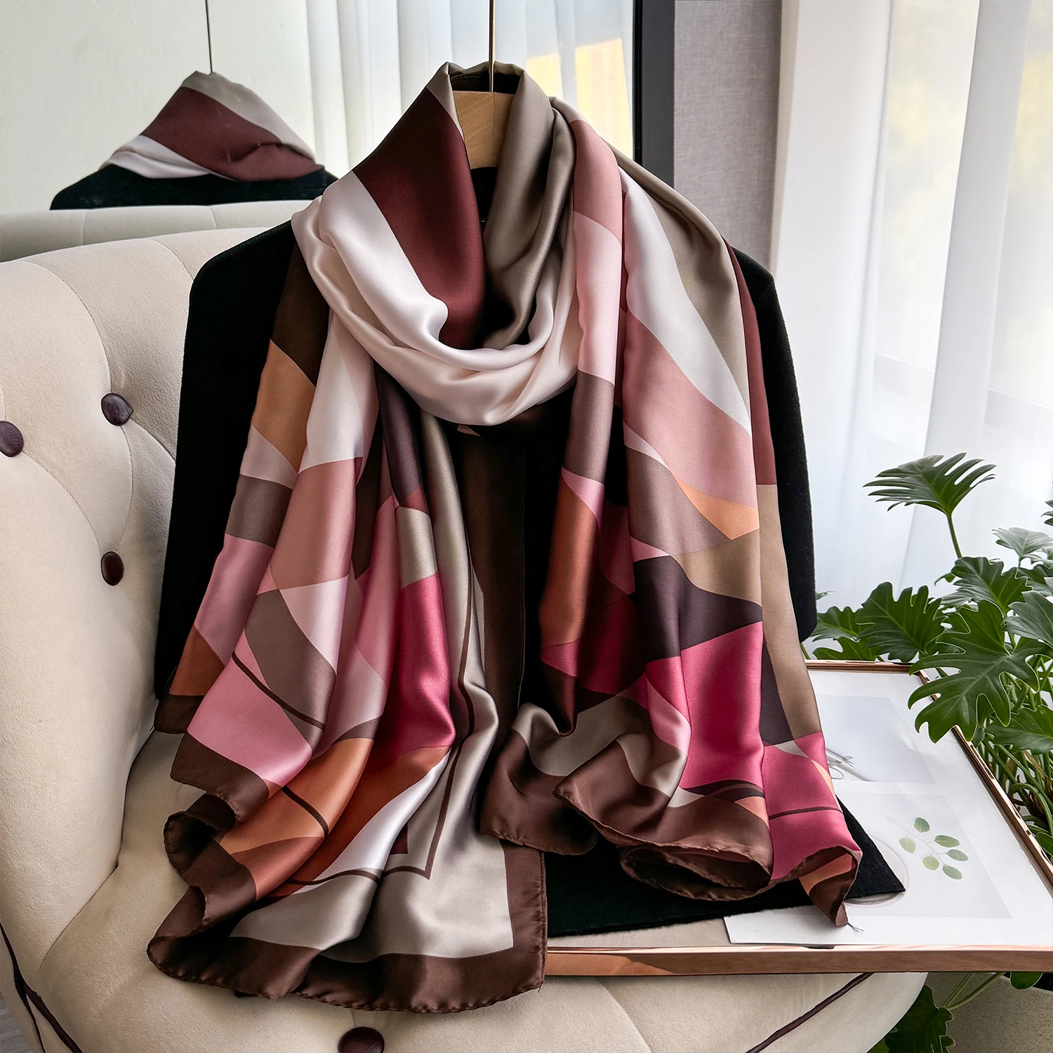 Luxury Brand Scarf Spring Summer Women Beach Sunscreen Fashion Party Shawl China Quality Silk Lady Popular Print Scarves Hijab