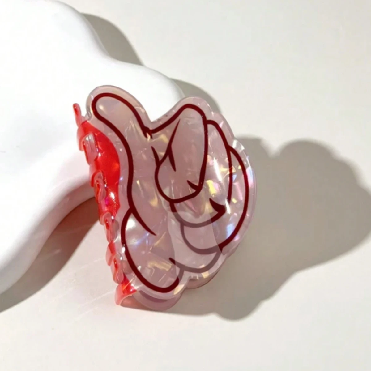 1pc Women's New Simple Casual Acrylic Gesture Hair Clip, Elegant Shark Shaped Ponytail Clip, Minimalist & Unique Hair Accessory