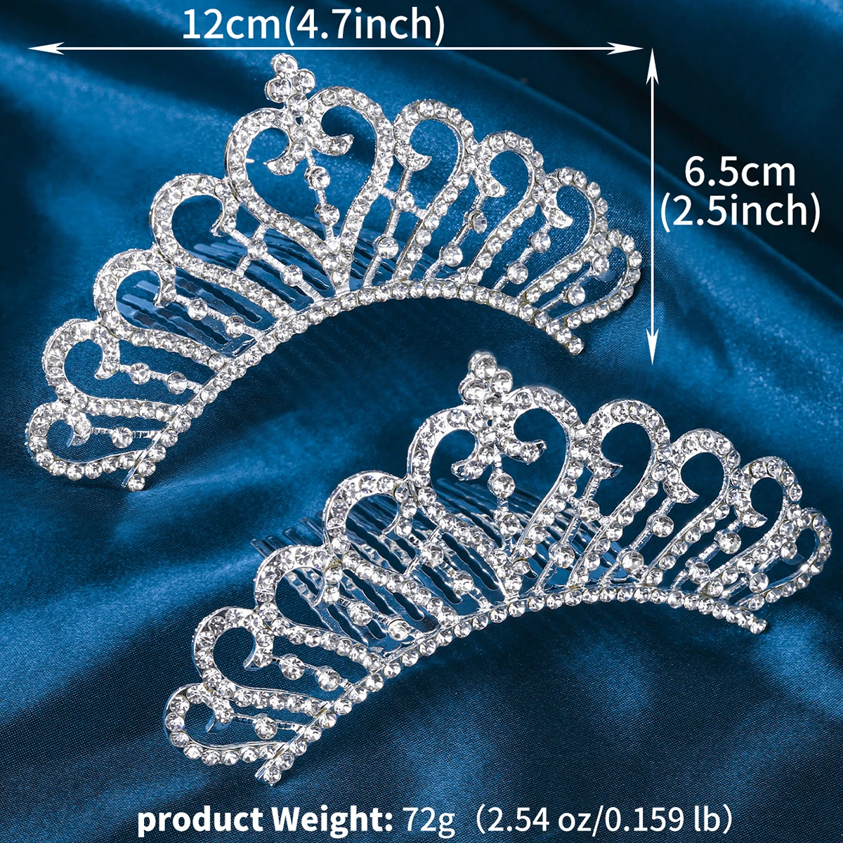 Classic Rhinestone Heart Crown Fashion Jewelry Headpieces Hair Accessories Party Performance Tiara For Women As Gifts