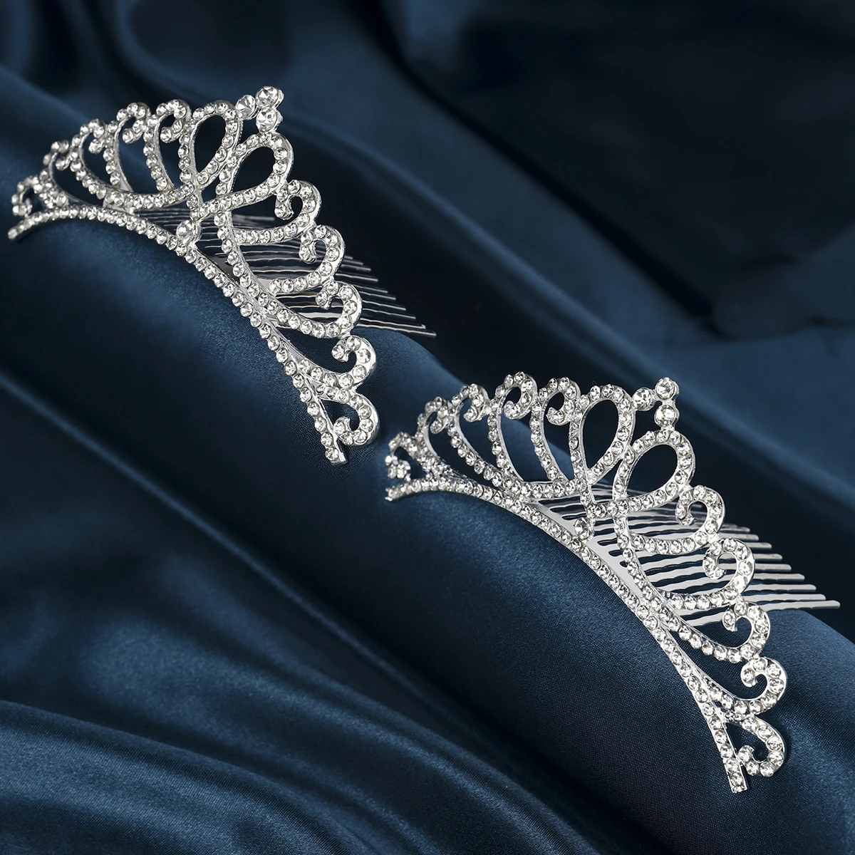 Classic Rhinestone Heart Crown Fashion Jewelry Headpieces Hair Accessories Party Performance Tiara For Women As Gifts