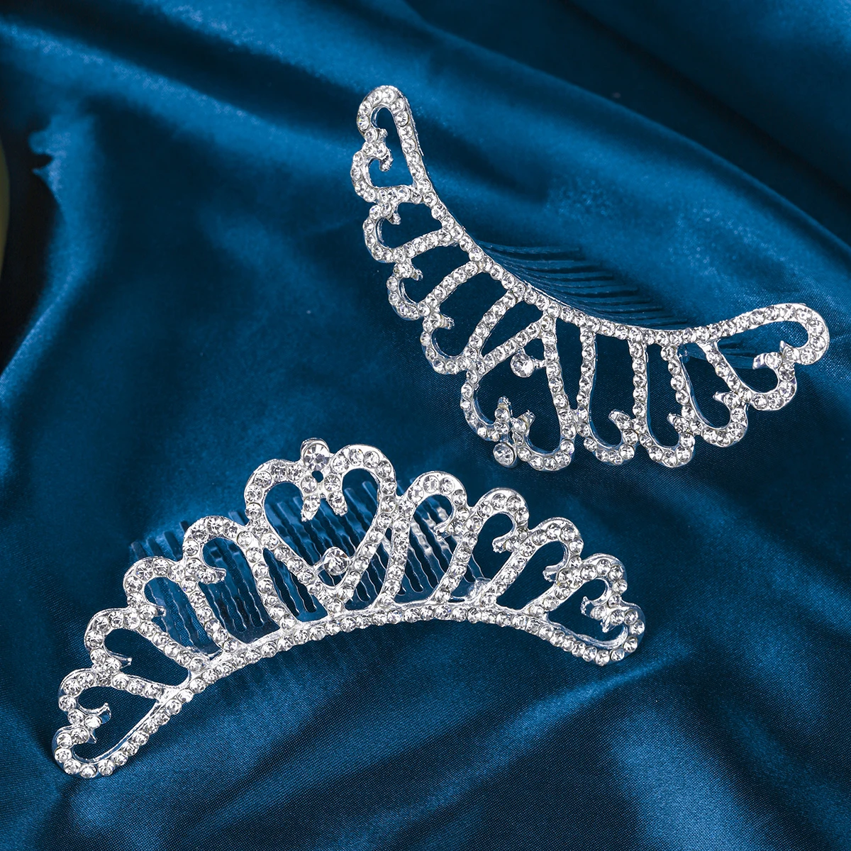 Classic Rhinestone Heart Crown Fashion Jewelry Headpieces Hair Accessories Party Performance Tiara For Women As Gifts
