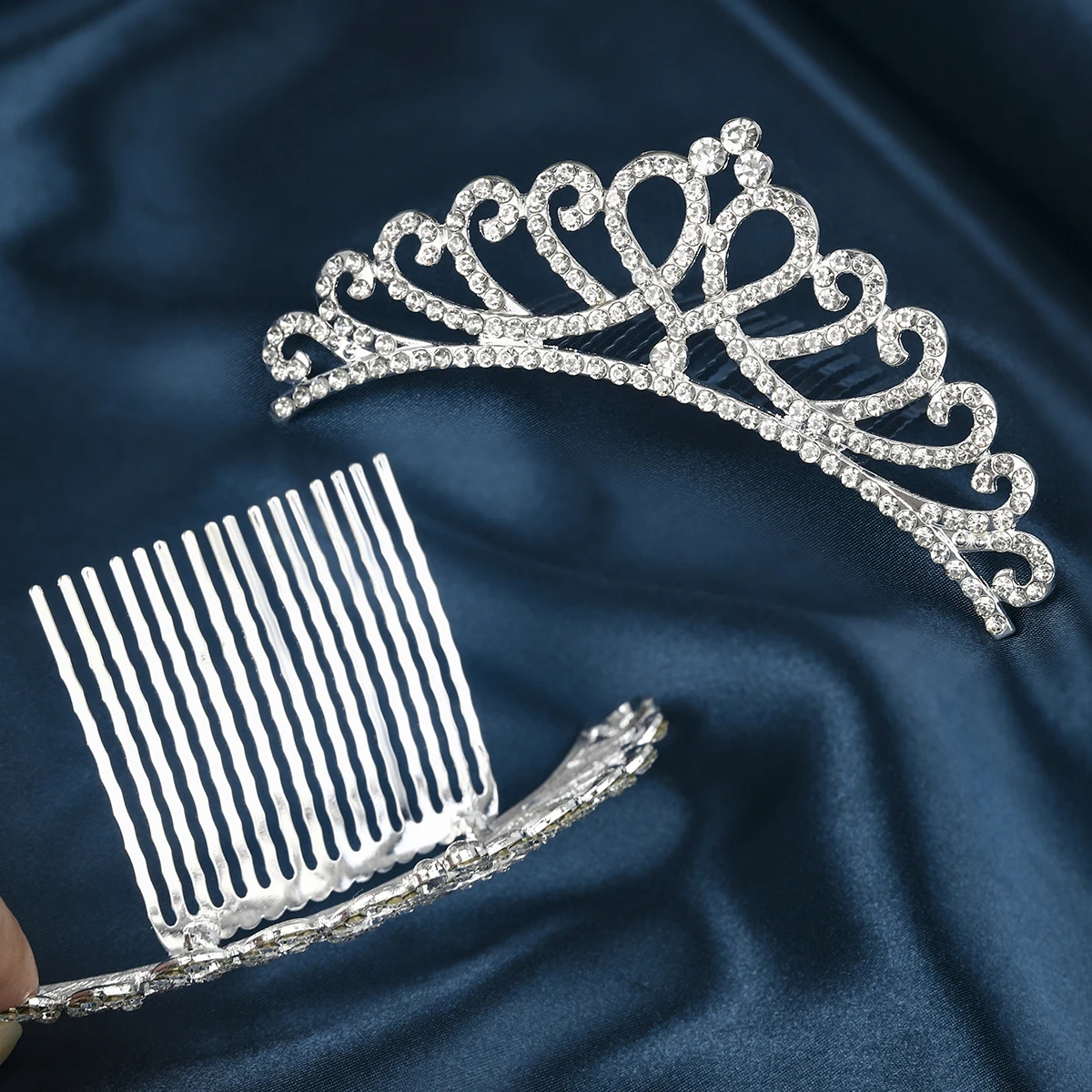 Classic Rhinestone Heart Crown Fashion Jewelry Headpieces Hair Accessories Party Performance Tiara For Women As Gifts