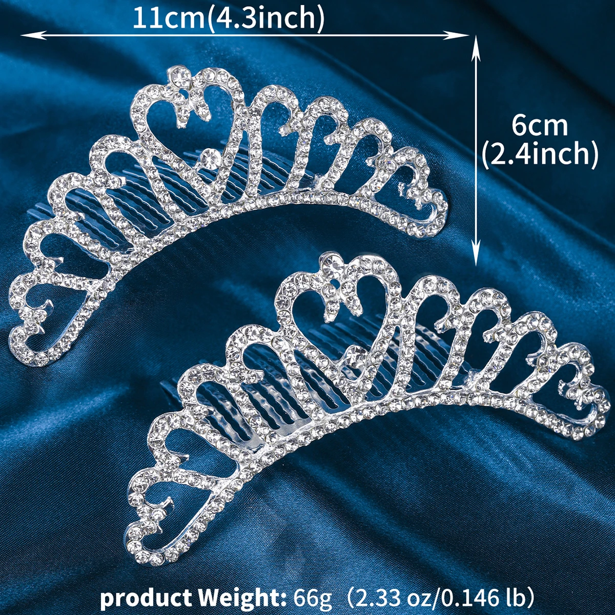 Classic Rhinestone Heart Crown Fashion Jewelry Headpieces Hair Accessories Party Performance Tiara For Women As Gifts