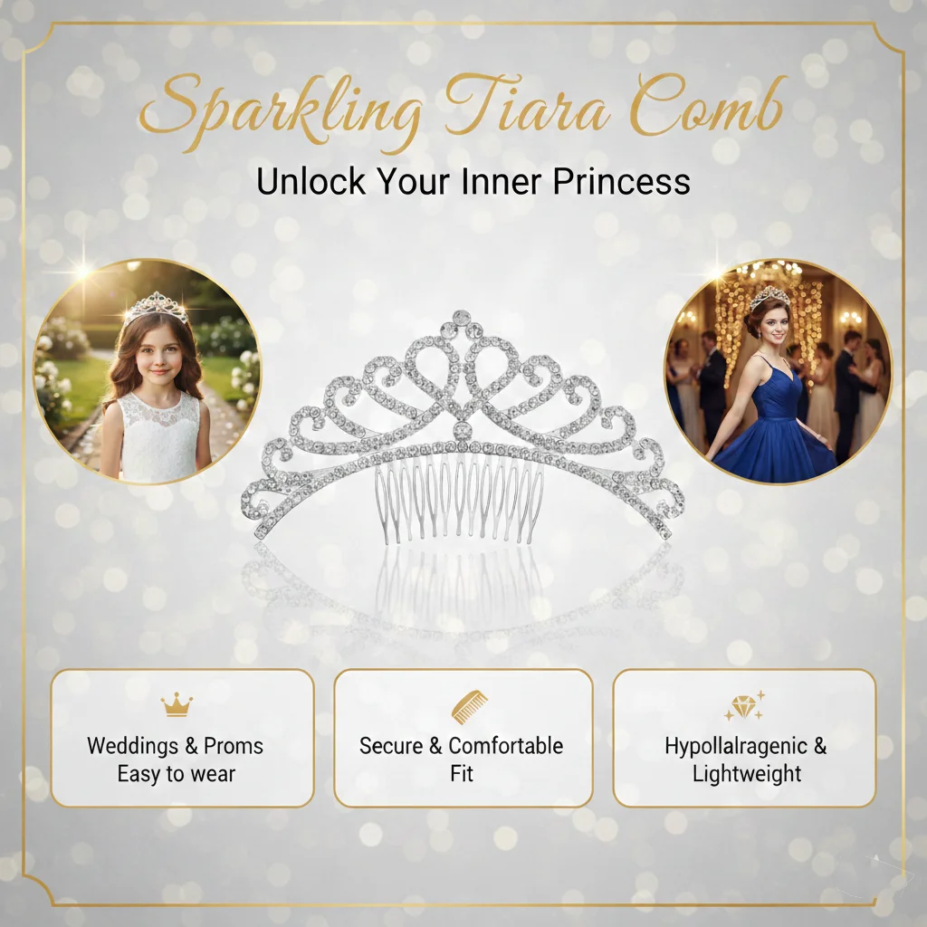 Classic Rhinestone Heart Crown Fashion Jewelry Headpieces Hair Accessories Party Performance Tiara For Women As Gifts