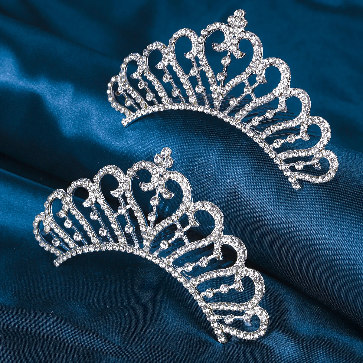 Classic Rhinestone Heart Crown Fashion Jewelry Headpieces Hair Accessories Party Performance Tiara For Women As Gifts