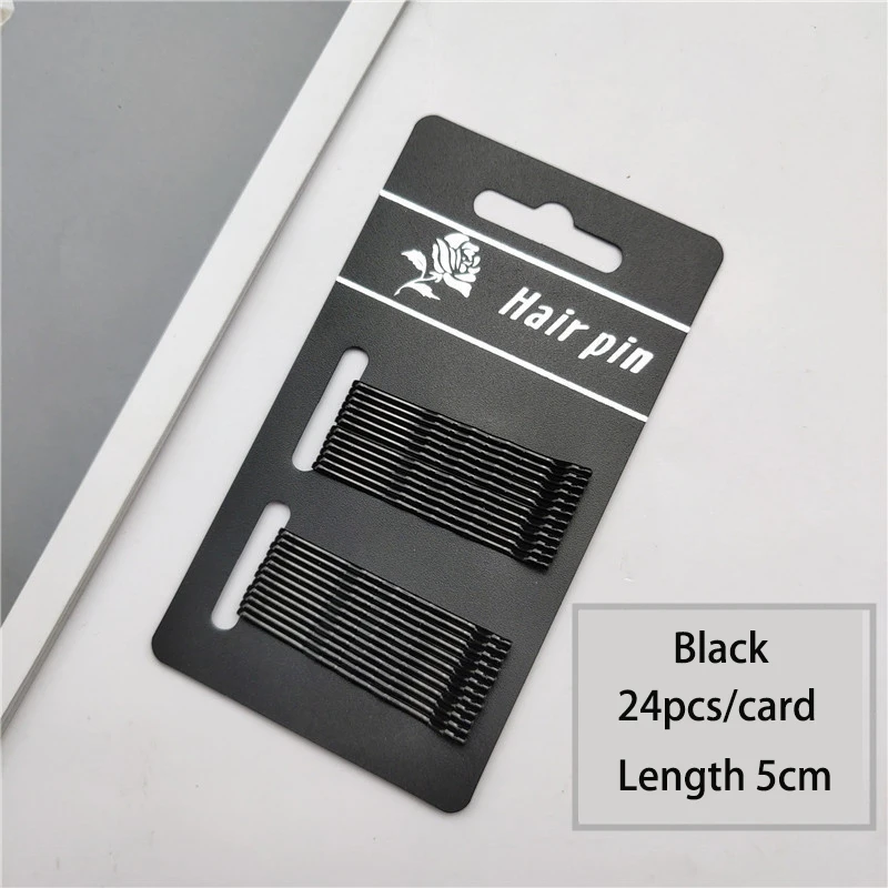 24/50pcs Black Hairpins For Women Hair Clip Lady Bobby Pins Invisible Wave Hairgrip Metal Hairclip Makeup Bangs Fixed Hairgrips