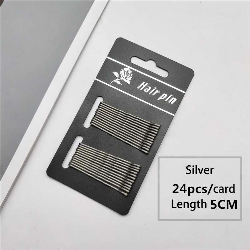 24/50pcs Black Hairpins For Women Hair Clip Lady Bobby Pins Invisible Wave Hairgrip Metal Hairclip Makeup Bangs Fixed Hairgrips