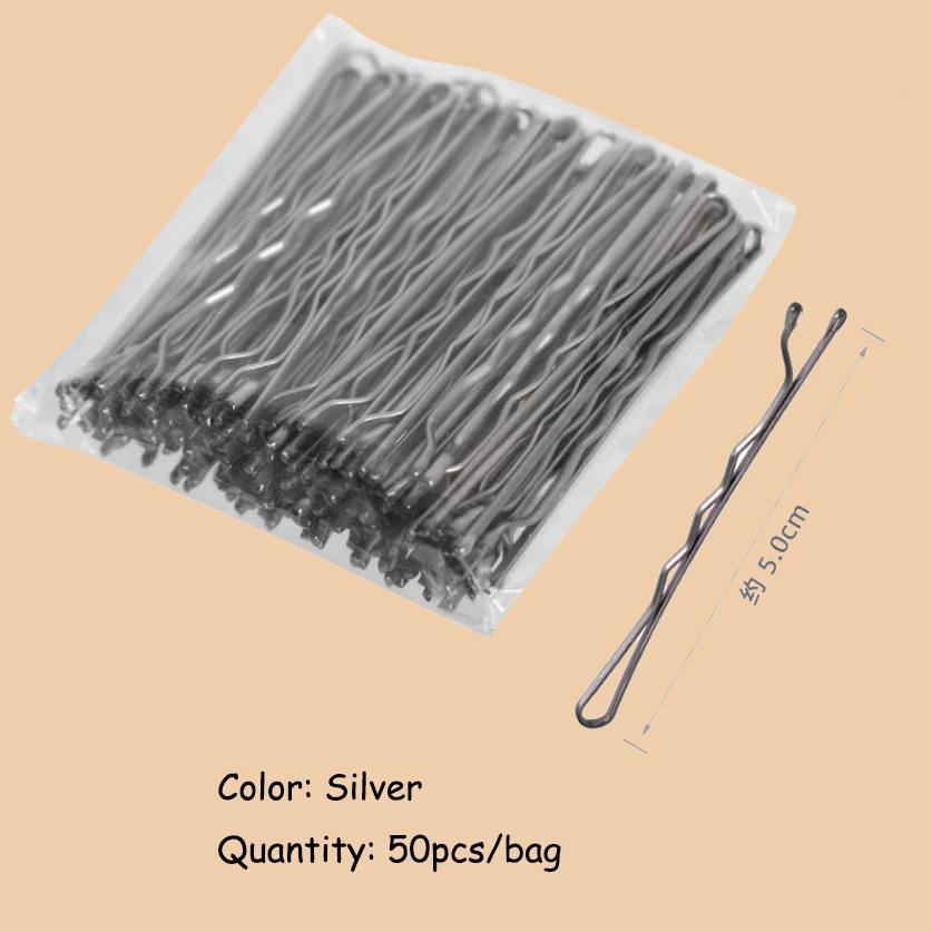 24/50pcs Black Hairpins For Women Hair Clip Lady Bobby Pins Invisible Wave Hairgrip Metal Hairclip Makeup Bangs Fixed Hairgrips