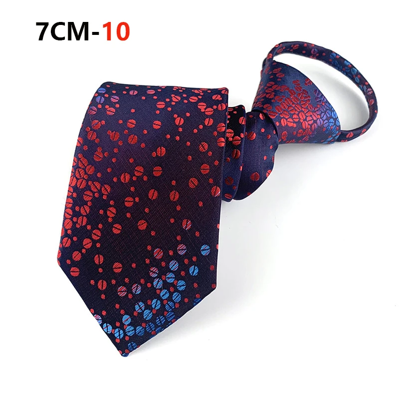 Zipper Tie Mens Necktie Lazy Pre-tied Ties Striped 7cm Neck Tie Zipper Necktie For Men Women Bridegroom Wedding Wholesale