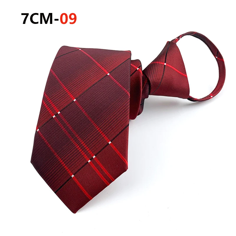 Zipper Tie Mens Necktie Lazy Pre-tied Ties Striped 7cm Neck Tie Zipper Necktie For Men Women Bridegroom Wedding Wholesale