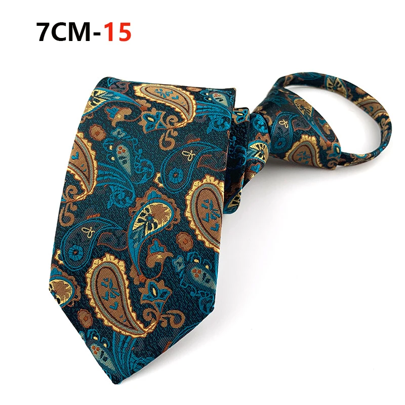 Zipper Tie Mens Necktie Lazy Pre-tied Ties Striped 7cm Neck Tie Zipper Necktie For Men Women Bridegroom Wedding Wholesale