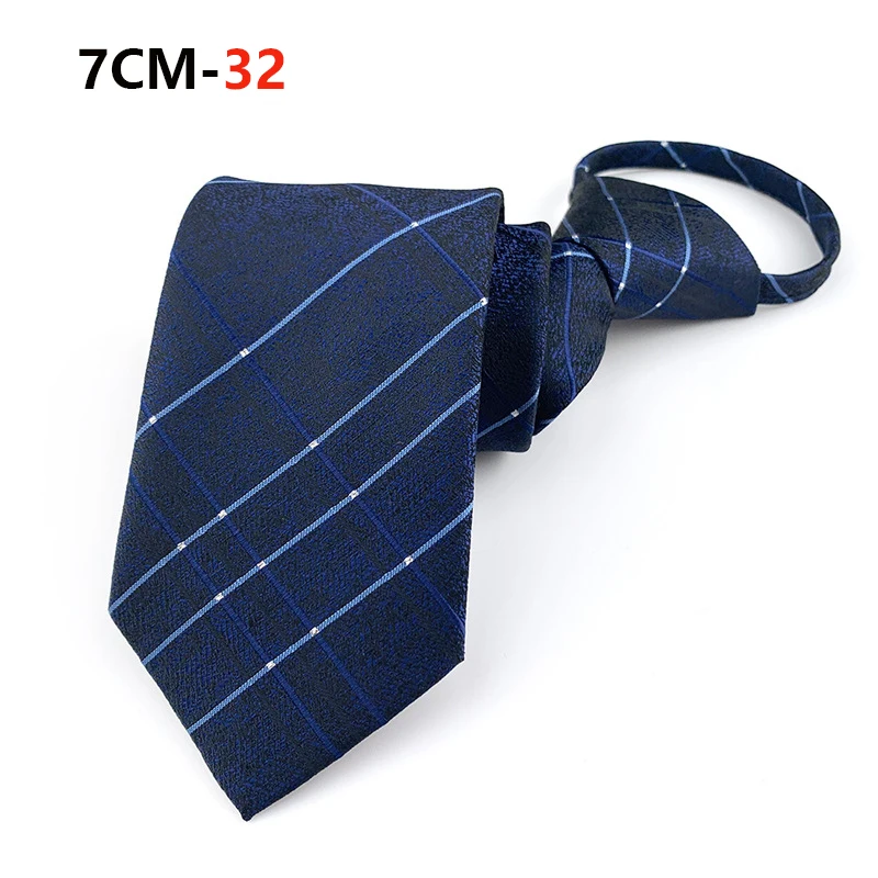 Zipper Tie Mens Necktie Lazy Pre-tied Ties Striped 7cm Neck Tie Zipper Necktie For Men Women Bridegroom Wedding Wholesale